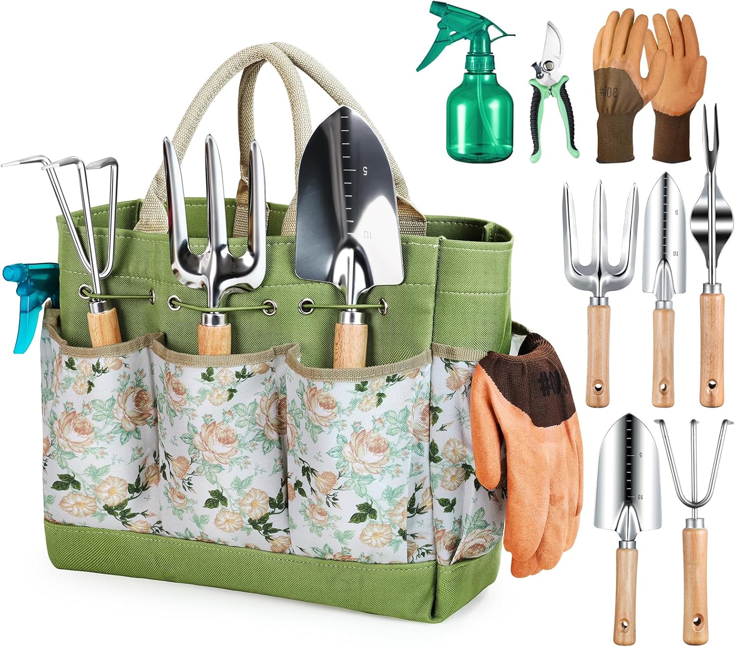 Garden Hand Tool Set With Carry Bag